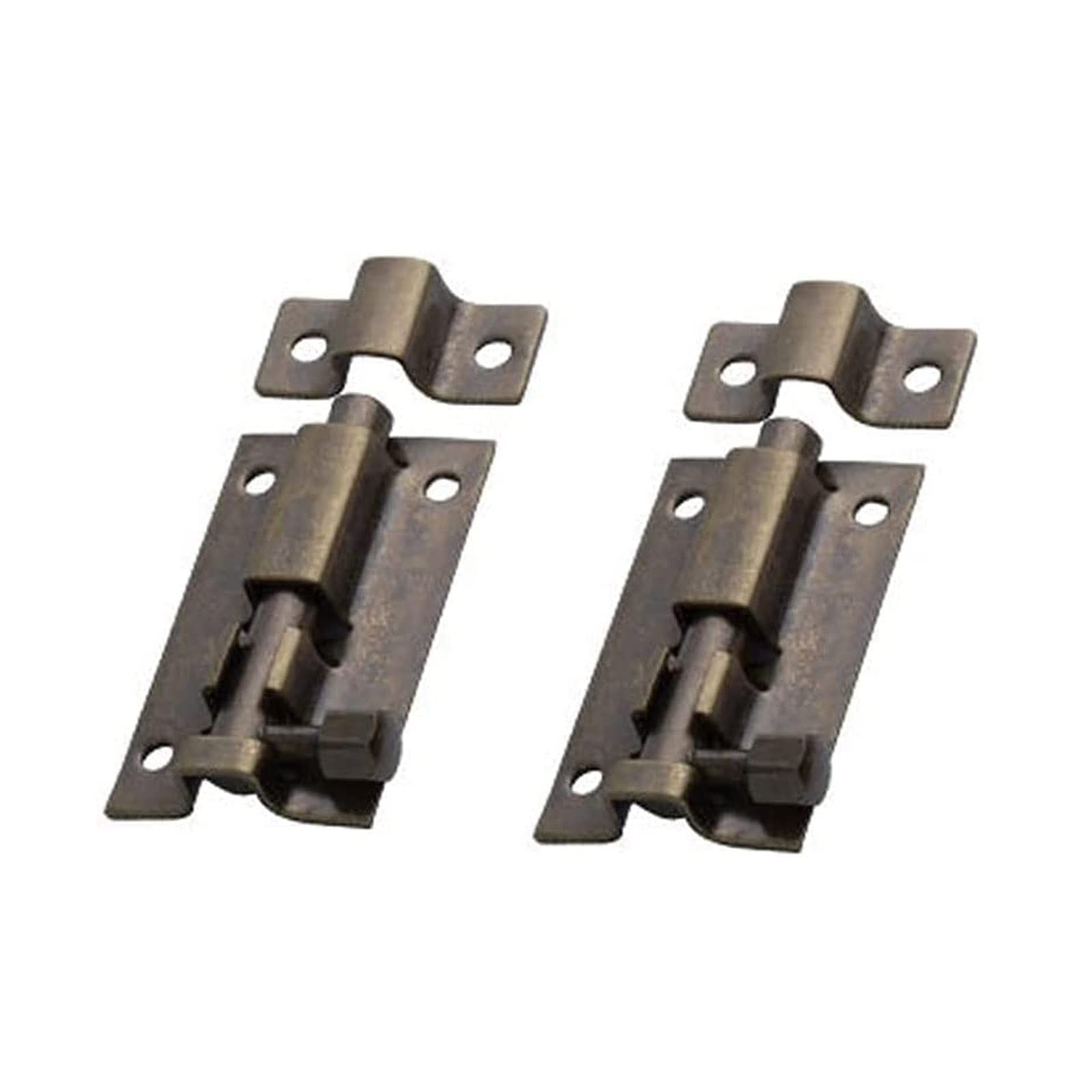 TOP-VIGOR 2Pcs 3 Inch Slide Door Latch Lock Bolts, Stainless Steel Sliding Door Security Barrel Bolt Latch, Ancient Copper Heavy Duty Sliding Door Latch for Home Yard Garden