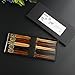 5 Pairs Chopsticks, KUAHAIHINTERAL Japanese Natural Wooden Chop Stick Reusable Classic Style Chopstick Set with Delicate Box as Present Gift (Natural Wood)