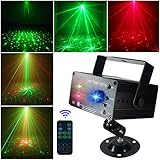 LED Stage Laser Lights,SAHAUHY 3 Sources Lens 48 Patterns Sound Activated Auto with Remote Control (Laser Lights)