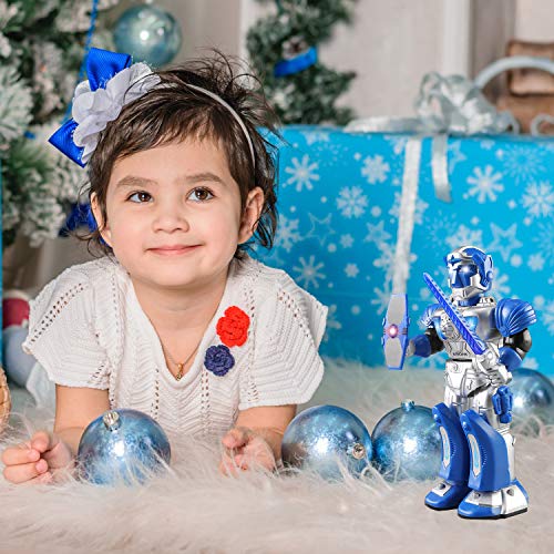 YARMOSHI Walking Robot Toy with Toy Gun and Firing Sounds. Battery Operated, Has Moving Arms