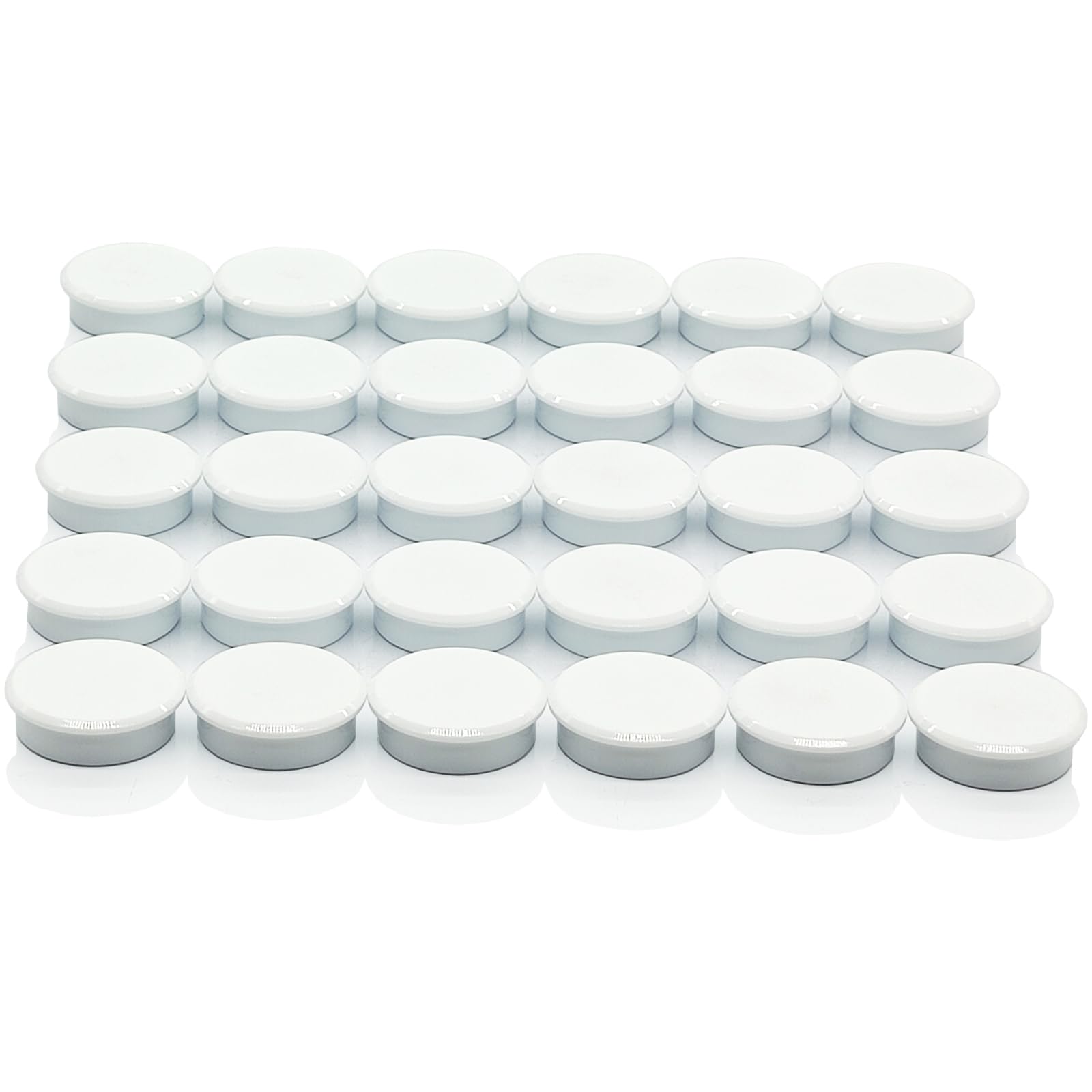PYJLBX Small Round Fridge Magnets - 30 Pack White Strong Mini Round Craft Magnets for Whiteboards, Notice Boards, Office Organisation, School & Classroom Supplies, Cute Decorative Magnets for Adult
