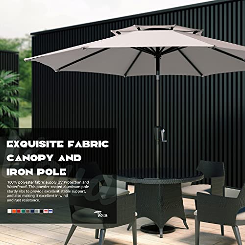 VOUA 2 Tiers 9' Patio Umbrella Outdoor Market Umbrella Table Umbrellas