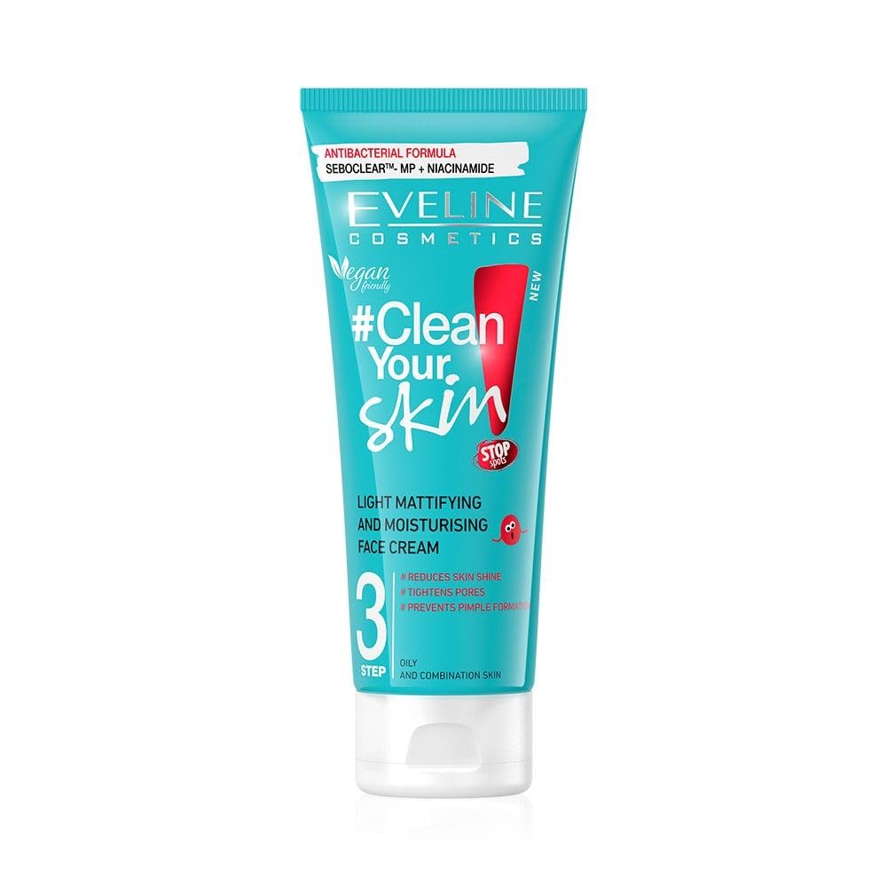 Eveline Cosmetics Clean Your Skin Lightweight Mattifying and Hydrating Face Cream for Oily and Problematic Skin