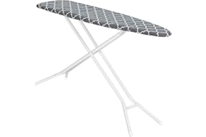 Ironing Board Full Size Made in The USA by Seymour Home Products (Grey Lattice) | Includes Cover and Pad | Iron Board with 4 Steel Legs for Extra Support | Features Perforated Top for Steam Flow