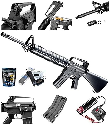Amazon Co Jp 東京マルイ 電動ガン コルト M16a2 電動ガン スタンダードタイプ 対象年令18才以上 A1をより進化させた 世界最強 のアサルトライフル 付属物 4v ニッケル水素1300mah ミニsバッテリー 8 4v ニッケル水素バッテリー用充電器 ローダー Led