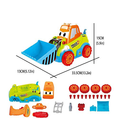CHAFIN Hand-on disassembly and Assembly of Bulldozer Screw Puzzle Electric Drill Toy Assembly Engineering Vehicle disassembly Combination Building Blocks