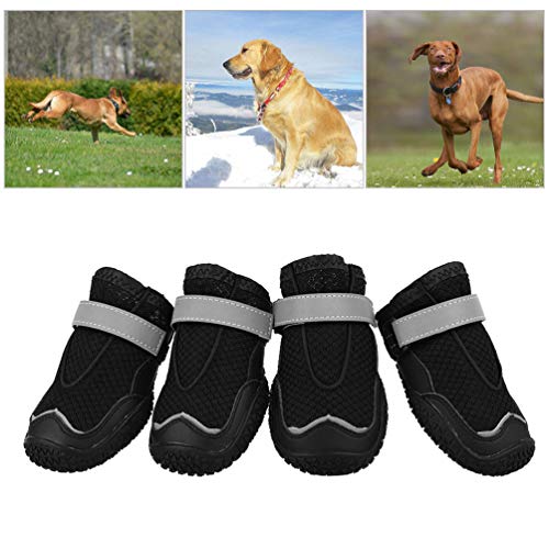Dog Outdoor Shoes Breathable Running Shoes with Reflective Strap and Anti-Slip Sole for Pet Boots (6#) - Thumbnail 4