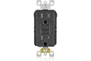 Leviton GFCI Receptacle, 15 Amp Tamper-Resistant, GFTR1-E, Black