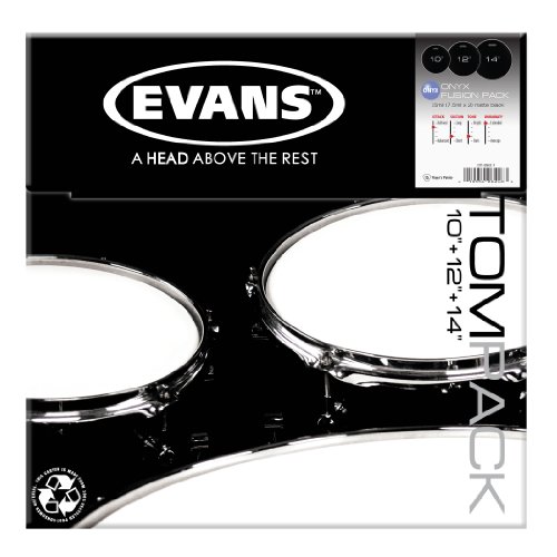 Evans Drum Heads - Onyx 2-Ply Tompack Coated, Fusion (10 inch, 12 inch, 14 inch)