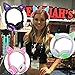 Kids Headphones Glowing Cat Earphones Over/on Ear with LED USB, Rechargeable Wired Foldable Game Headset for Girls Boys Toddlers Phone PC, Learning Education Toys Holiday Christmas Birthday Gifts