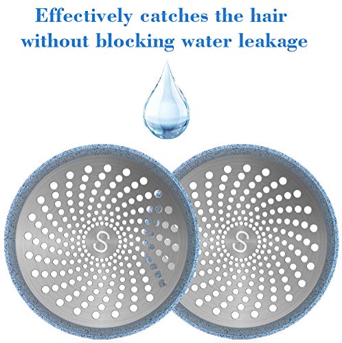 Stan Boutique Drain Hair Catcher/Strainer/Trap/Stopper | Shower Stall Drain Protector - Stainless Steel and Silicone, 4.7 Inches - Blue - Thumbnail 4