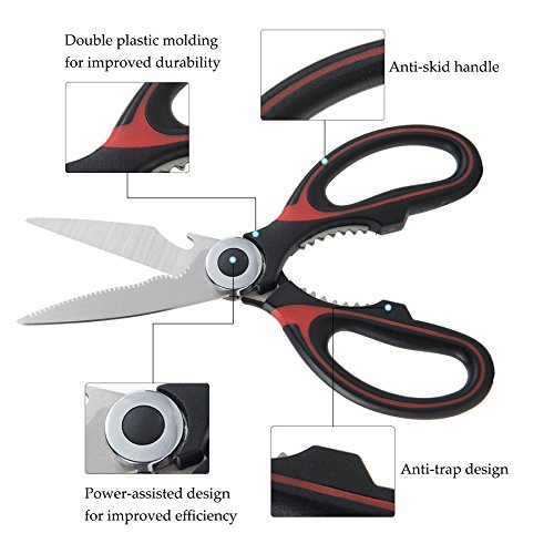 image for CO-Z Heavy Duty Kitchen Shears Multi-Purpose Utility Scissors for Chic