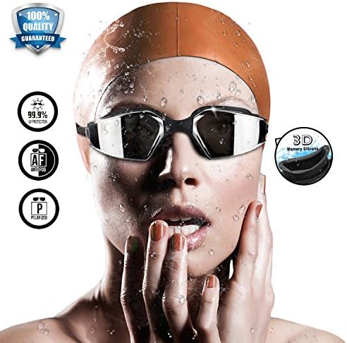 Swim Goggles, Googles Anti Fog Swimming Goggles Anti Leak Swimming Goggles for Men Glare-Free Swimming Goggles for Women UV Swim Googles for Adults Junior Googles for Swimming,Black