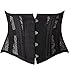 SHAPERX Women's 26 Steel Boned Corset Heavy Duty Waist Trainer Corset Shaper for Weight Loss Tummy Control Waist Slimming Trimmer Cincher Breathable Mesh,SZ1997-Black-3XL