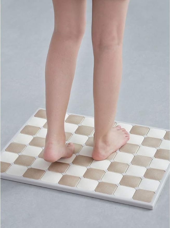 ZHIAN Diatomite Bath Mat,Quick Drying Absorbent NonSlip Carpet Foot