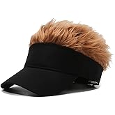Novelty Hair Visor Sun Cap Wig Peaked Baseball Hat with Spiked Hairs