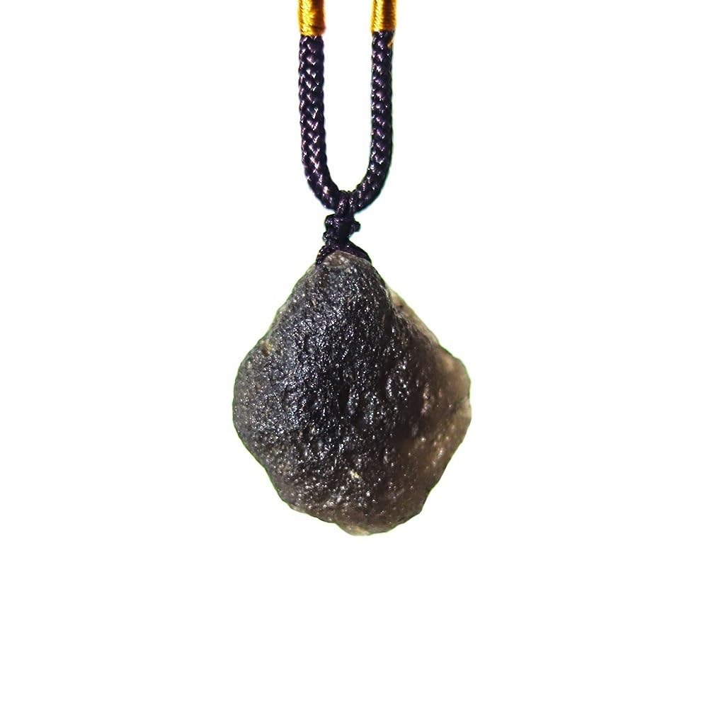 Saffordite Cintamani Stone Necklace,Genuine Arizona Obsidian Tektite Raw Crystals,Irregular Shape