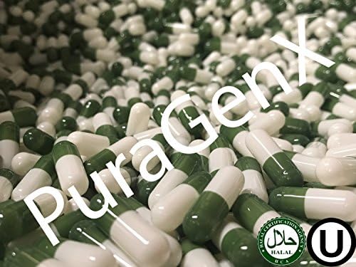 1000 EMPTY GELATIN COLOR CAPSULES - OLIVE GREEN & WHITE - SIZE 00 - (KOSHER) US QUALITY