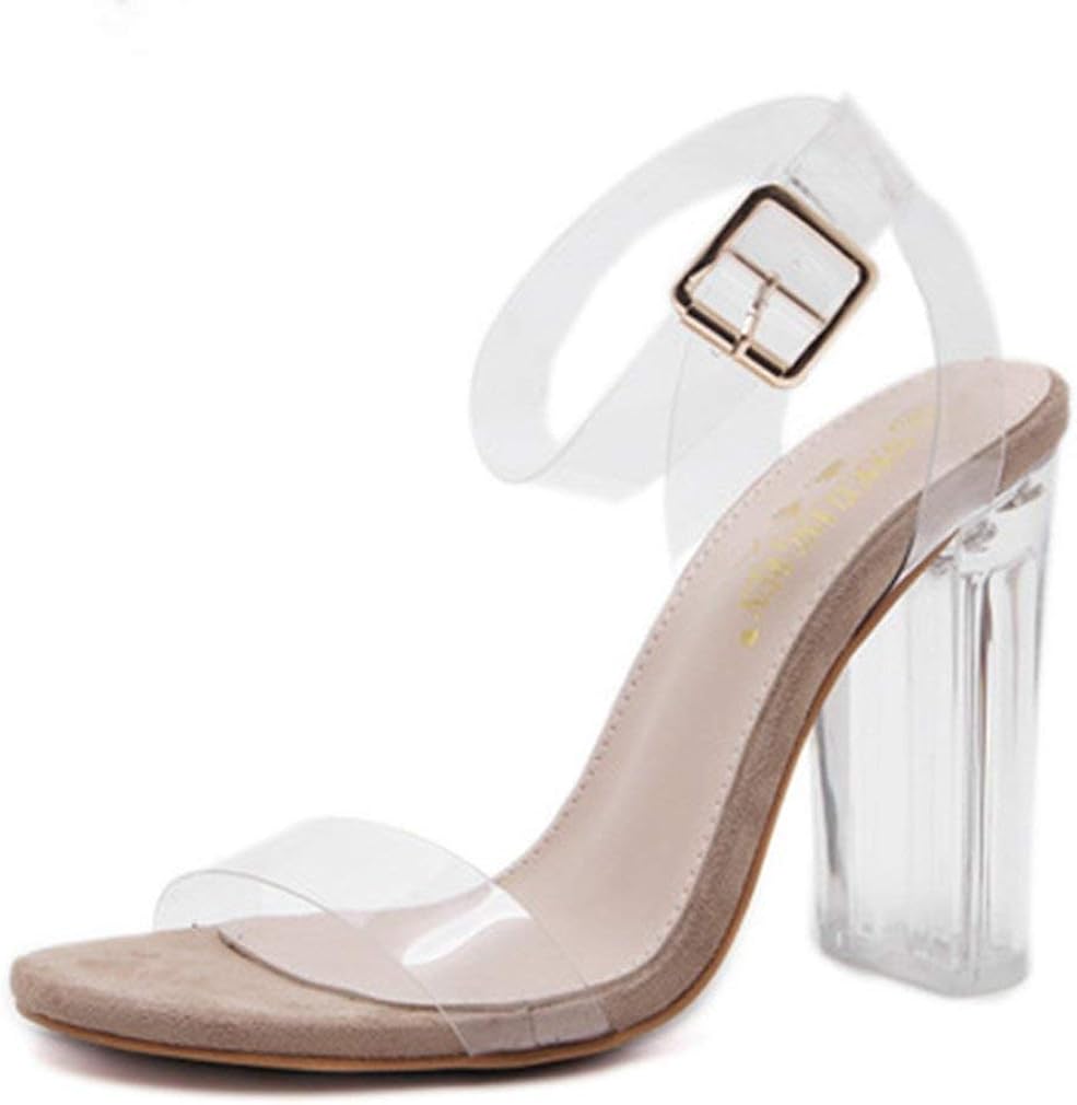 clear strap slip on sandals