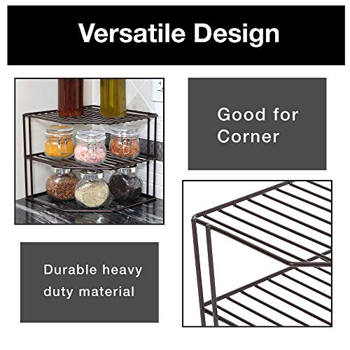 Smart Design 3Tier Kitchen Corner Shelf Rack Steel Metal Wire Rust