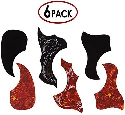 JIERUI Acoustic Guitar Pickguard Set, Self Adhesive, Pack of 6