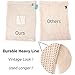 GreeOn Eco Friendly Reusable Produce Bags - Non Plastic - Net Zero Waste, Organic Cotton Mesh Produce Vegetable Bag Washable (with Drawstring & Tare Weight) for Grocery Shopping and Storage, Set of 6