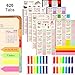 Zhanmai 2019-2020 Calendars Stickers Planners Monthly Adhesive Index Tabs (9/2019-3/2020) with 4 Sets Neon Page Markers Colored Index Tabs Sticky Note for Page Marker (620 Tabs)