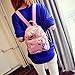 Kemilove Women Girls Floral Printing PU Leather Shoulder Bag Backpack (Pink)