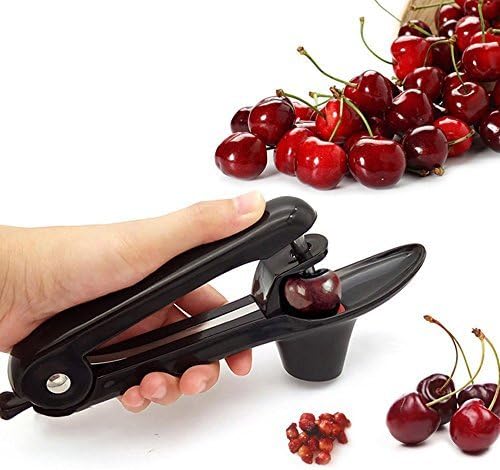 Cherry Pitter, Cherry Olive Pitter Remover Stoner Tool with Food-Grade Silicone Cup, Space-Saving Lock Design and Lengthened Splatter Shield Dishwasher Safe by Hoomoi