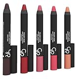 Golden Rose Matte Lipstick Crayon Jumbo Lip Pencil with Jumbo Sharpener in Gift Box, Set of 5, Set1
