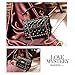 Yoome Genuine Leather Quilted Shoulder Bag Chain Purse Mini Clutch with Bling Rivets Top Handle Handbags