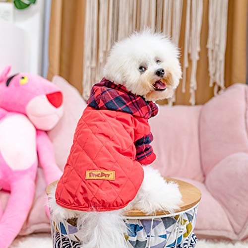 BINGPET Dog Thicker Winter Coat Classic Plaid Fleece Cold Weather