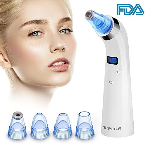 Blackhead Remover, Eitpoton Electric Blackhead Vacuum Suction Removal, Acne Comedone Extractor Tool Set, Skin Facial Pore Cleaner, Comedo Microdermabrasion Exfoliating Machine for Women and Men
