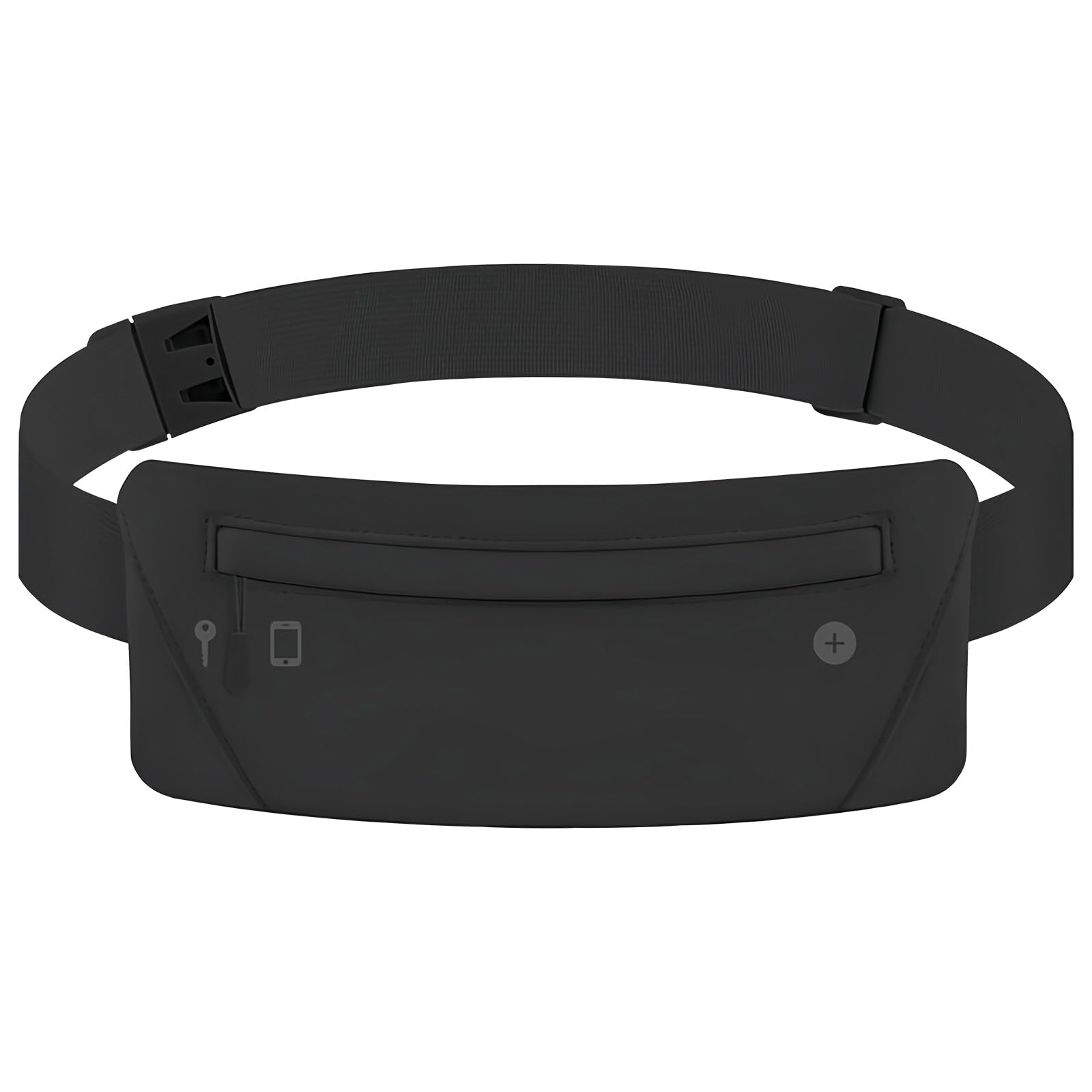 LHOEST Running Belt Men Women Black Running Phone Holder belt Pouch Running Belt Bag with Zip Waterproof Bum Bag Waist Packs Adjustable Fanny Pack for Running Accessories Money Belts for Travel Hiking