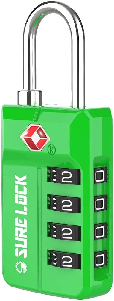  | TSA Approved Travel Luggage Locks, Open Alert Combination Lock for School Office & Gym Locker, Toolbox, Pelican Case, Green 1 Pack | Luggage Locks