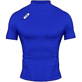 Nxtrnd Men's Turtleneck Compression T-Shirt, Short Sleeve Mock Neck