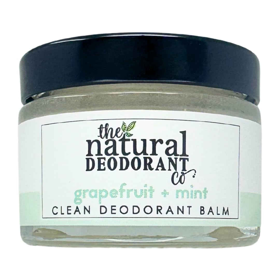 The Natural Deodorant Co, Clean Deodorant Balm Grapefruit & Mint 55g, Aluminium Free, Plastic Free, All Day Protection