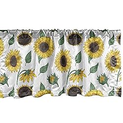 Ambesonne Sunflower Window Valance, Agricultural