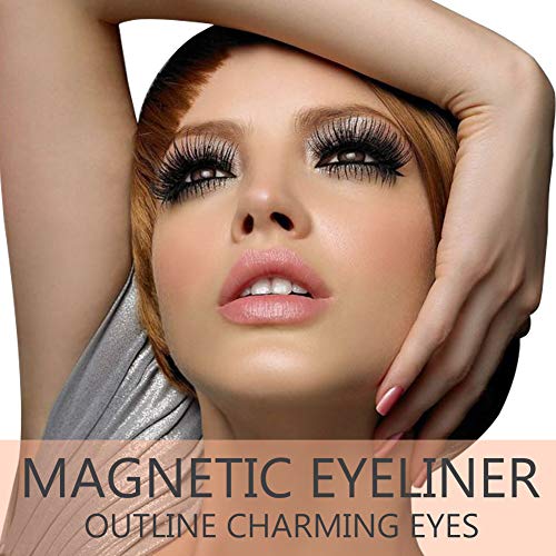 Magnetic Eyeliner and Lashes, Magnetic Eyeliner, Magnetic Eyelashes, Waterproof Magnetic Eyelashes With Eyeliner, Eyelashes With Natural Look - Comes With Tweezers