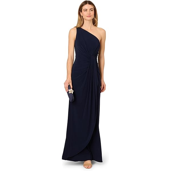 Amazon.com: Adrianna Papell Women's Stretch Crepe Long Dress