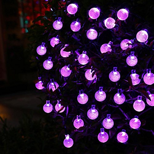 image for Icicle Halloween Solar String Lights, 20ft 30 LED Outdoor Globe Crysta