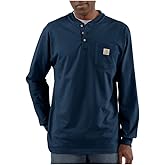 Carhartt Mens Loose Fit Heavyweight Long-Sleeve Pocket T-Shirt (Big and Tall) Henley Shirts, Navy, X-Large Tall US