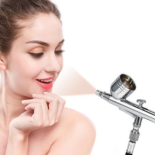 Professional Air Brush Kit - Portable Makeup Airbrush Set 2Colors Air Compressor Tattoo Makeup Spray Model Manicure Nail Art Painting Spray Art Gun Kit Mini Adjustable Paint Tool(Pink) - Thumbnail 6