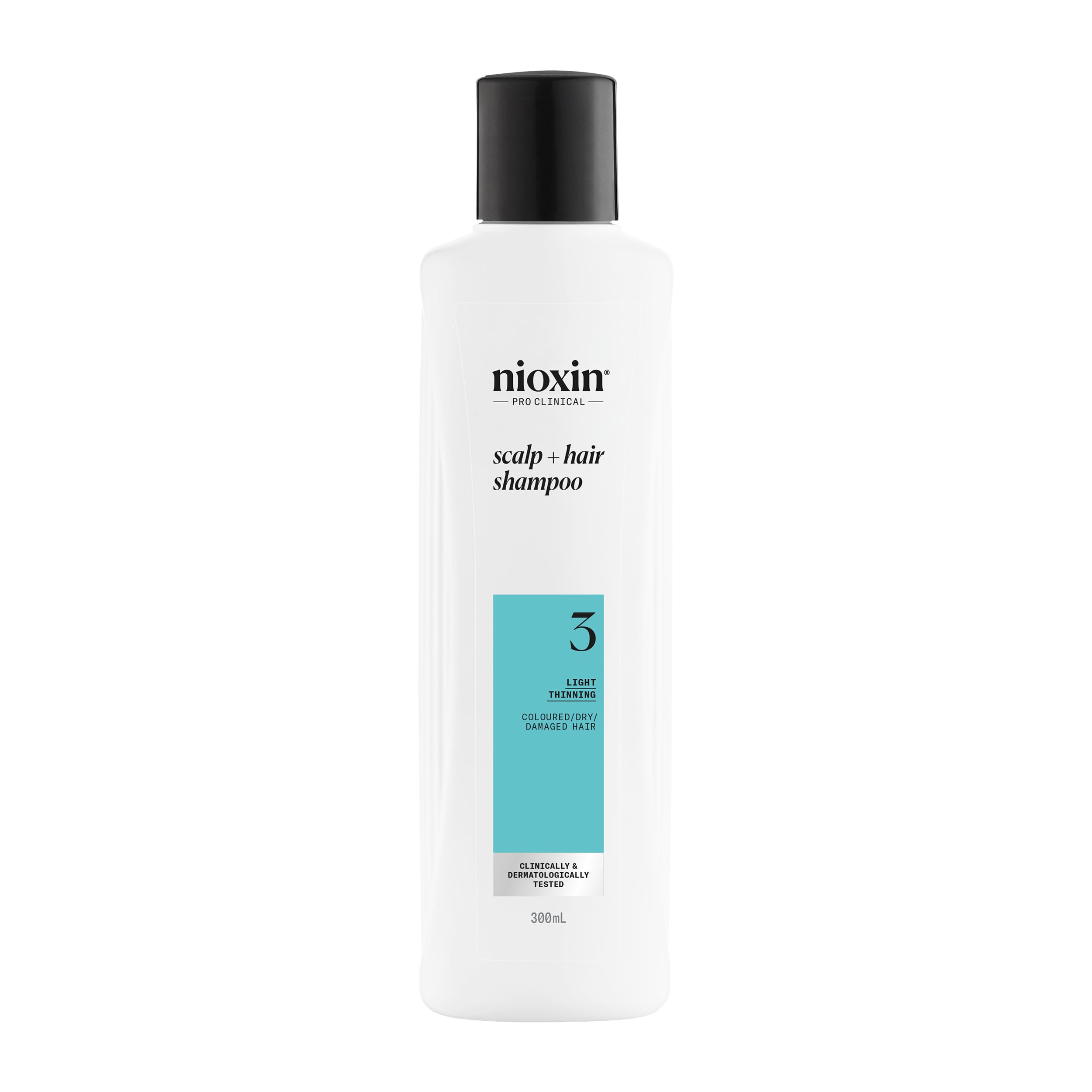 Nioxin System 3 Scalp + Hair Shampoo - Hair Thickening Shampoo For Coloured, Dry and Damaged Hair with Light Thinning - with Biotin and Niacinamide, 300ml