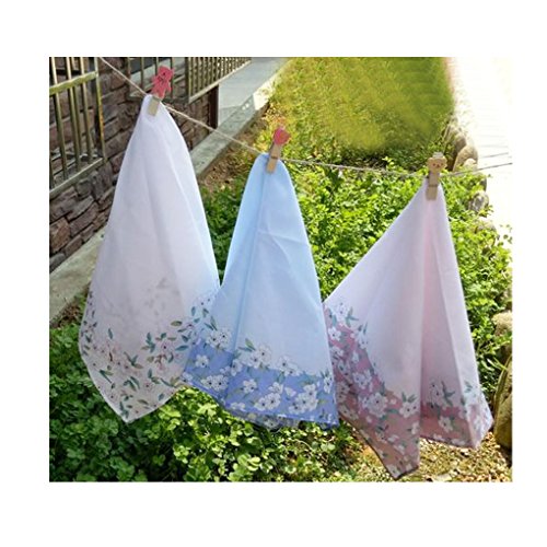 6 pcs Set of Womens Large Soft Cotton Hankerchiefs -43cm Square
