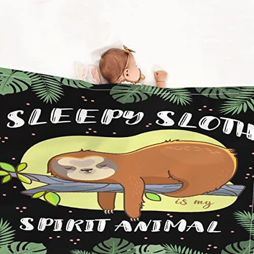 Sloth Blanket Cute Sloth Gifts for Kids Adults Sloths Lovers Super Soft Lightweight Flannel Fleece Throw Blanket for Bed Couch Sofa Living Room 40\