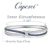 Caperci Cubic Zirconia Created Blue Sapphire Love Knot Bangle Bracelet for Women, 7.25''