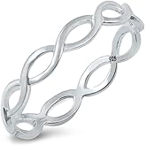 CHOOSE YOUR COLOR Sterling Silver Eternity Infinity Ring