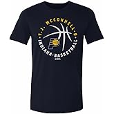 500 LEVEL T.J. McConnell Indiana Pacers Shirt - T.J. McConnell Indiana Pacers Player Ball WHT (True Navy, Large)