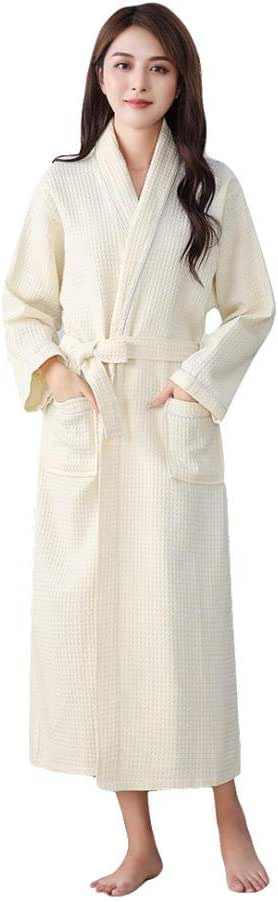 TaoRan Albornoces de Mujer Albornoz de gofre de algodón Bata de Hotel